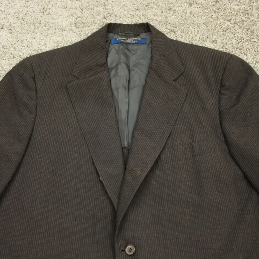 Brooks Brothers Wool Pinstripe Blazer Mens 40R Gray